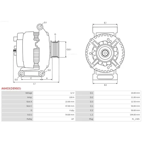 Alternátor AS-PL A6403(DENSO) - obr. 4