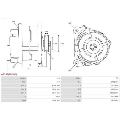 Alternátor AS-PL A9398(NIKKO) - obr. 5