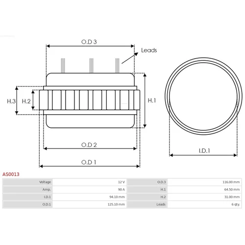 Stator, generátor AS-PL AS0013 - obr. 1