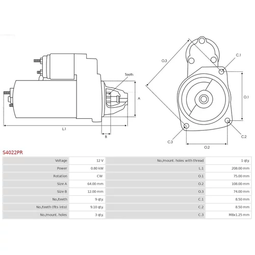 Štartér S4022PR /AS-PL/ - obr. 4