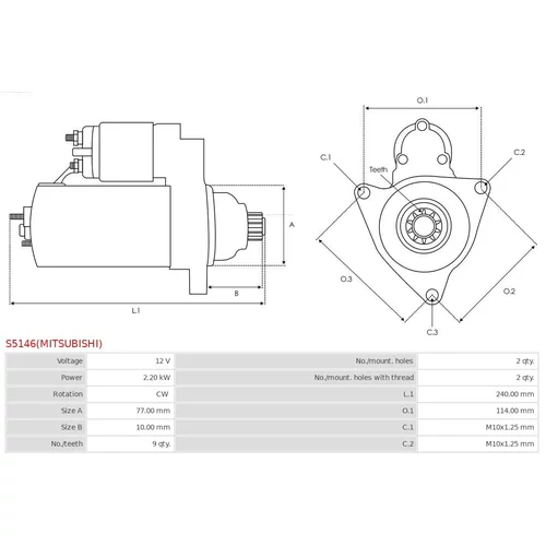 Štartér AS-PL S5146(MITSUBISHI) - obr. 4