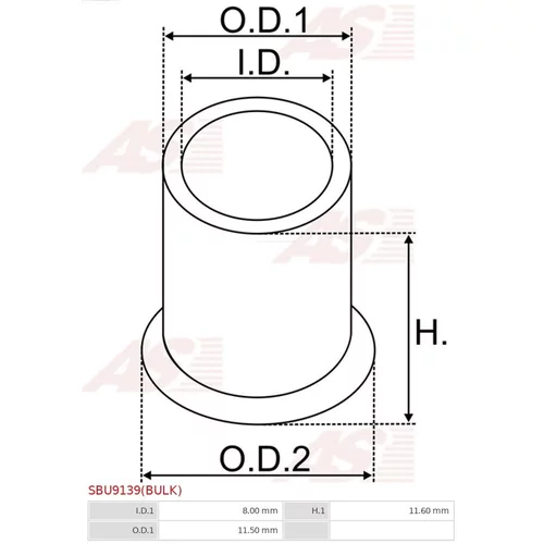 Puzdro, Hriadeľ štartéra AS-PL SBU9139(BULK) - obr. 1