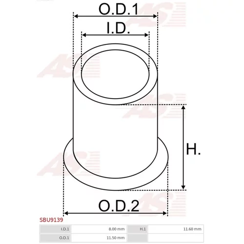 Puzdro, Hriadeľ štartéra SBU9139 /AS-PL/ - obr. 1