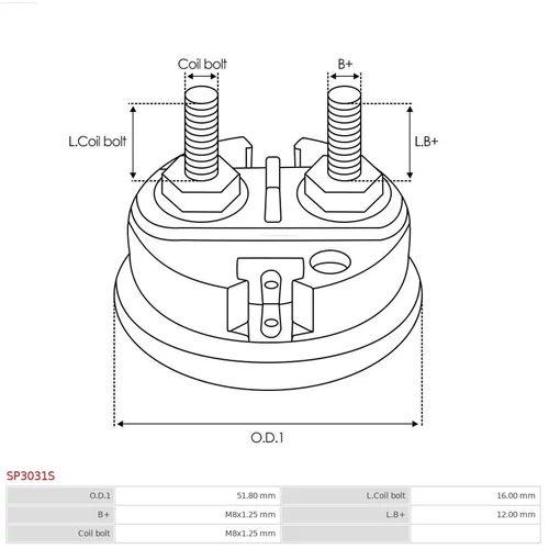 Uzáver, relé štartéra SP3031S /AS-PL/ - obr. 1