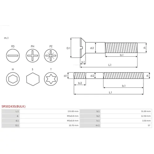 Sada na opravu alternátora SRS0243S(BULK) /AS-PL/ - obr. 1