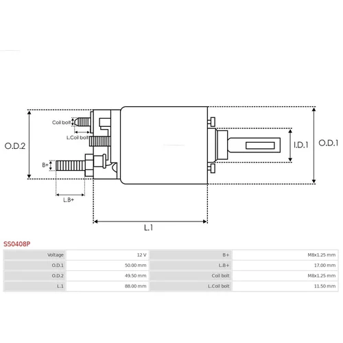 Elektromagnetický spínač pre štartér SS0408P /AS-PL/ - obr. 3