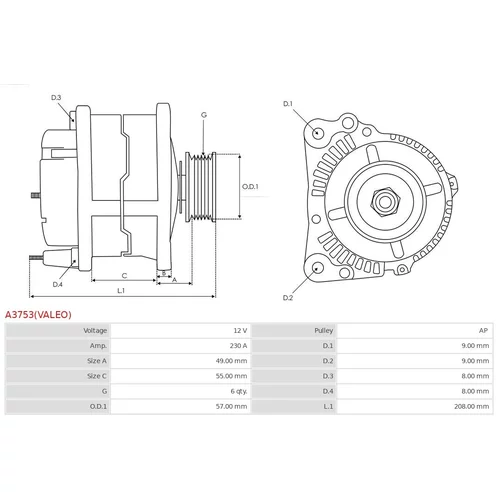 Alternátor AS-PL A3753(VALEO) - obr. 4