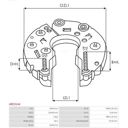 Usmerňovač alternátora ARC0144 /AS-PL/ - obr. 2