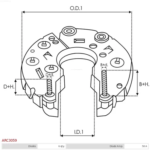 Usmerňovač alternátora AS-PL ARC3059 - obr. 2