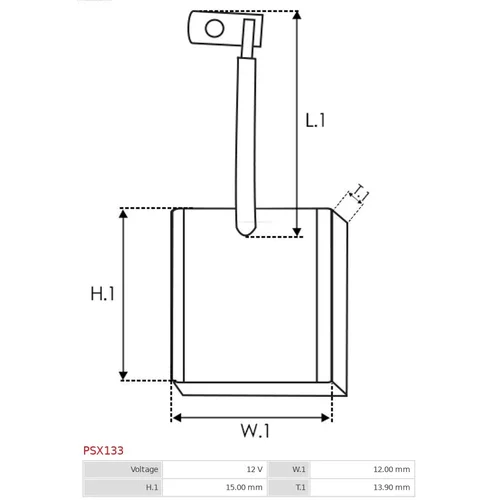 Uhlíkový zberač štartéra PSX133 /AS-PL/ - obr. 1