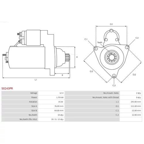 Štartér S0243PR /AS-PL/ - obr. 4