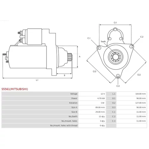 Štartér AS-PL S5561(MITSUBISHI) - obr. 4