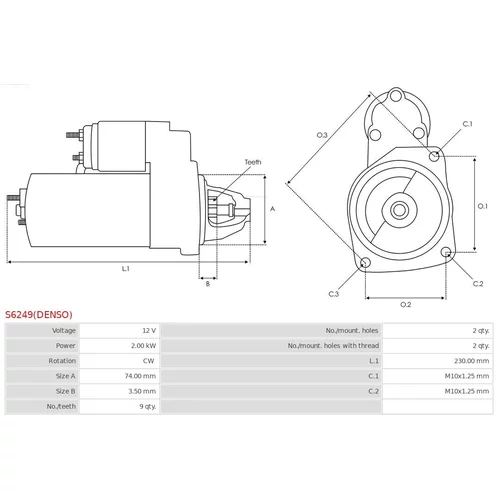 Štartér AS-PL S6249(DENSO) - obr. 4