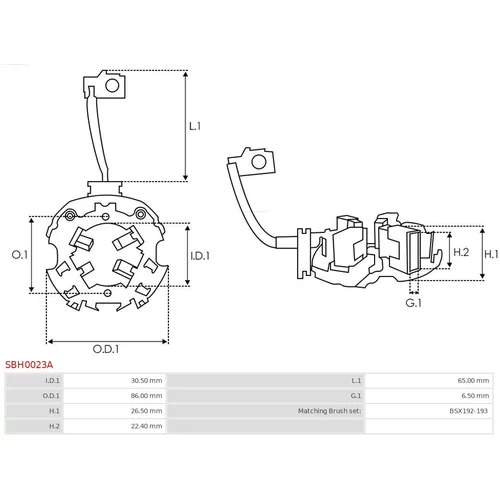 Držiak uhlíkov SBH0023A /AS-PL/ - obr. 1