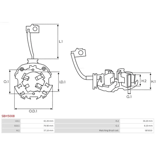 Držiak uhlíkov SBH5008 /AS-PL/ - obr. 1