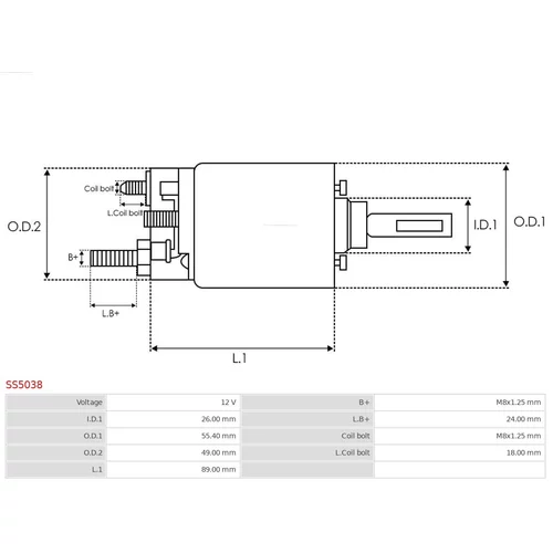 Elektromagnetický spínač pre štartér SS5038 /AS-PL/ - obr. 3