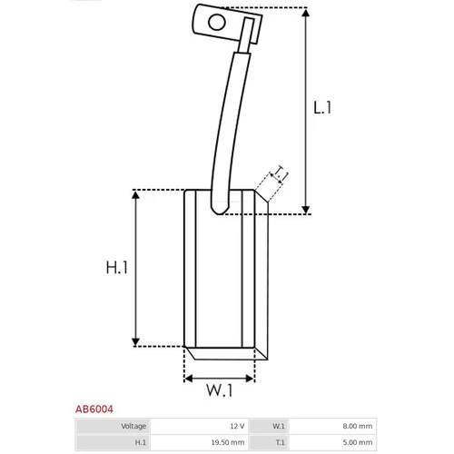 Uhlíkový zberač alternátora AS-PL AB6004 - obr. 1