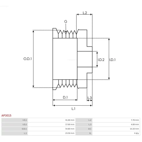 Remenica alternátora AS-PL AP3015 - obr. 3