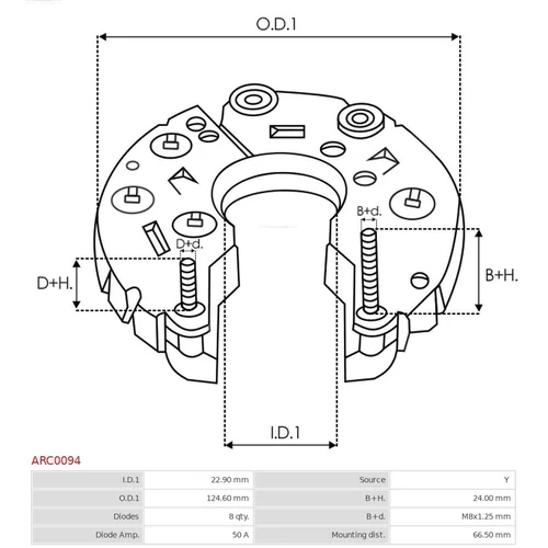 Usmerňovač alternátora AS-PL ARC0094 - obr. 2