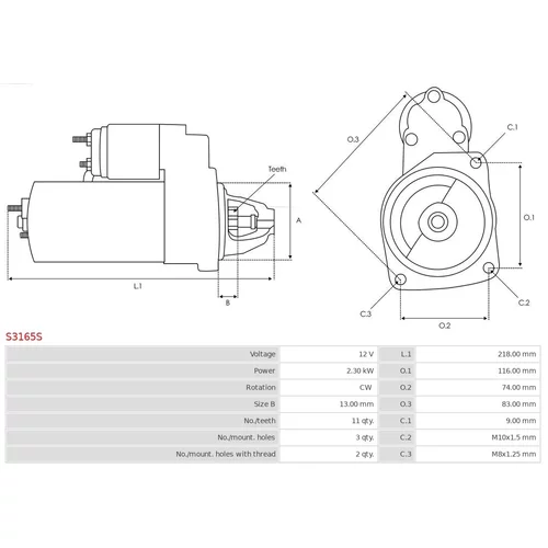 Štartér S3165S /AS-PL/ - obr. 4