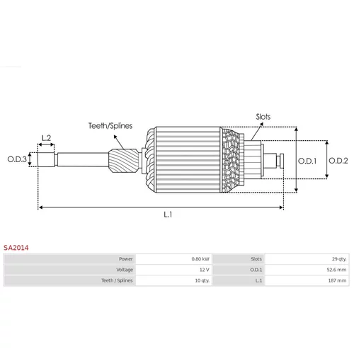 Rotor štartéra AS-PL SA2014 - obr. 1