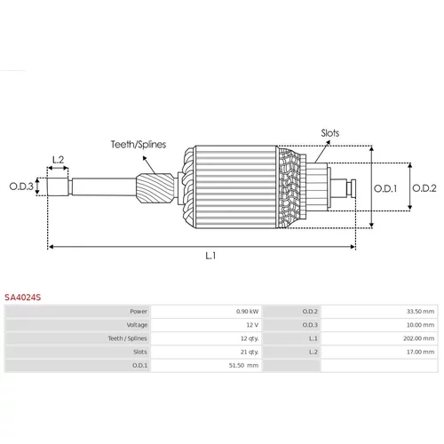 Rotor štartéra AS-PL SA4024S - obr. 1