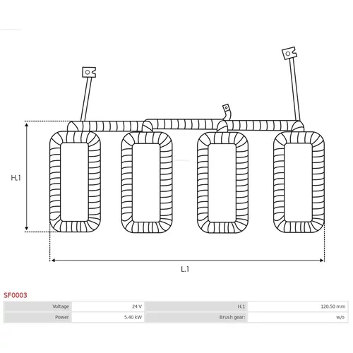 Budiace vinutie štartéra SF0003 /AS-PL/ - obr. 1