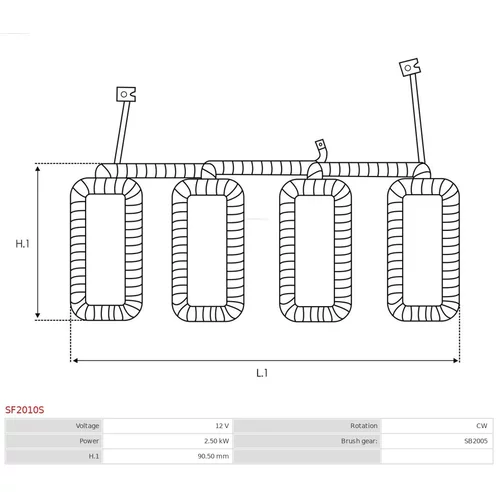 Budiace vinutie štartéra AS-PL SF2010S - obr. 1