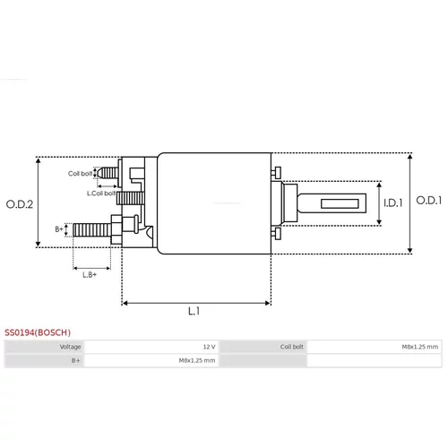 Elektromagnetický spínač pre štartér AS-PL SS0194(BOSCH) - obr. 3