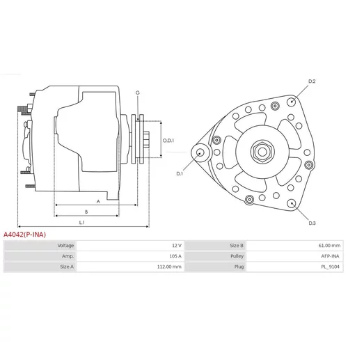 Alternátor AS-PL A4042(P-INA) - obr. 4
