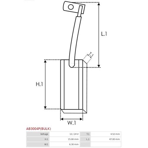 Uhlíkový zberač alternátora AB3004P(BULK) /AS-PL/ - obr. 1