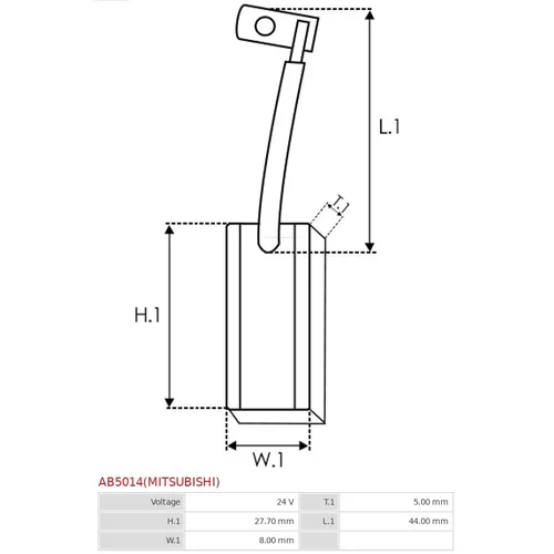 Uhlíkový zberač alternátora AS-PL AB5014(MITSUBISHI) - obr. 1