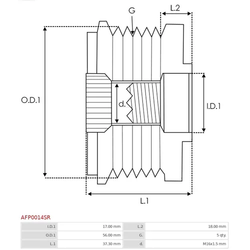 Voľnobežka alternátora AFP0014SR /AS-PL/ - obr. 3