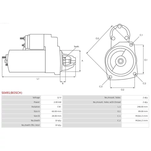 Štartér S0491(BOSCH) /AS-PL/ - obr. 4