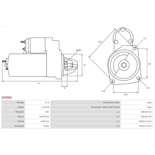 Štartér S0996S /AS-PL/ - obr. 4