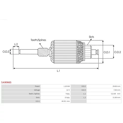 Rotor štartéra AS-PL SA9066S - obr. 1