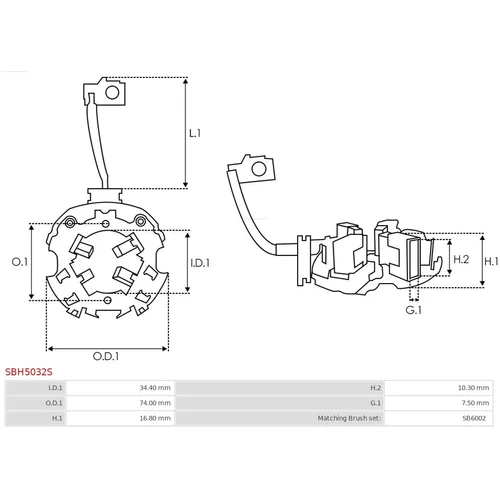 Držiak uhlíkov SBH5032S /AS-PL/ - obr. 1