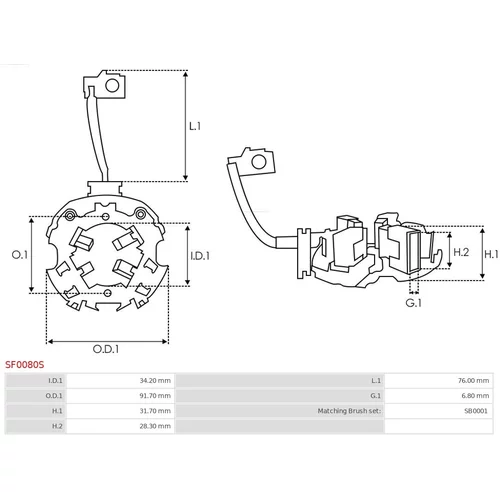 Držiak uhlíkov SF0080S /AS-PL/ - obr. 4