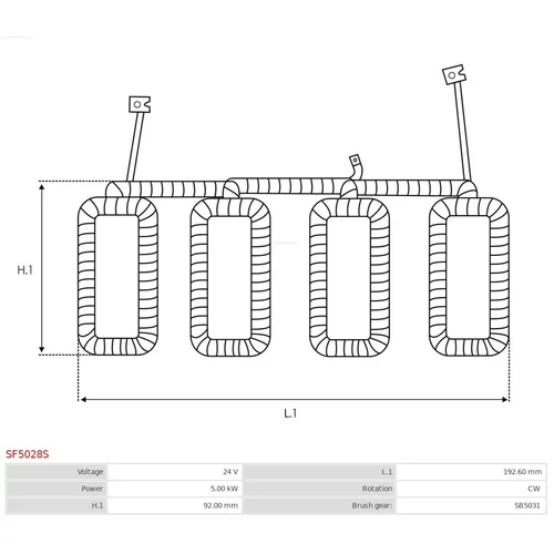 Budiace vinutie štartéra AS-PL SF5028S - obr. 1