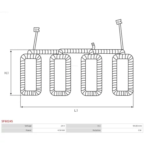 Budiace vinutie štartéra AS-PL SF6024S - obr. 1