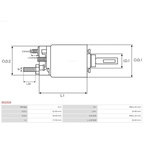 Elektromagnetický spínač pre štartér AS-PL SS1010 - obr. 3