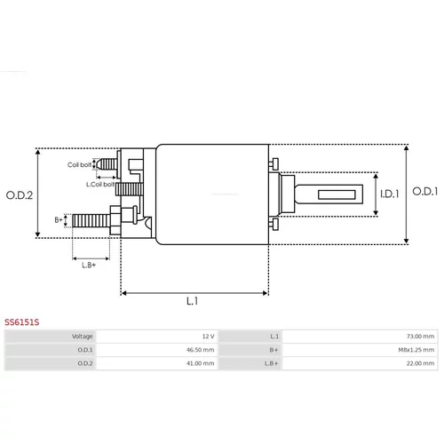 Elektromagnetický spínač pre štartér SS6151S /AS-PL/ - obr. 3