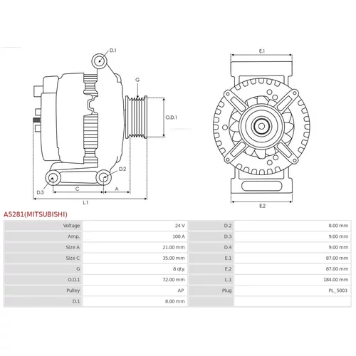 Alternátor AS-PL A5281(MITSUBISHI) - obr. 4