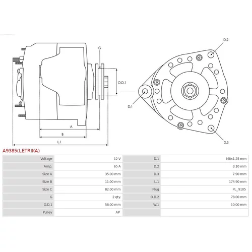 Alternátor AS-PL A9385(LETRIKA) - obr. 4