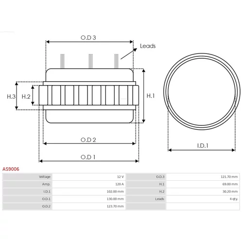 Stator, generátor AS-PL AS9006 - obr. 1