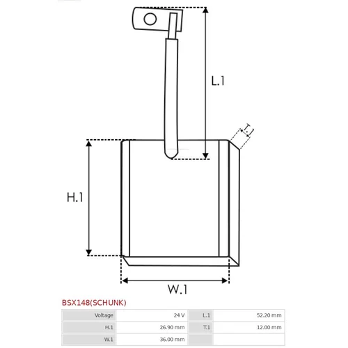 Uhlíkový zberač štartéra AS-PL BSX148(SCHUNK) - obr. 1