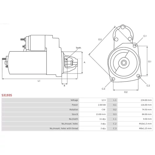 Štartér S3193S /AS-PL/ - obr. 4