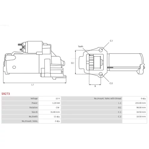 Štartér AS-PL S9273 - obr. 4