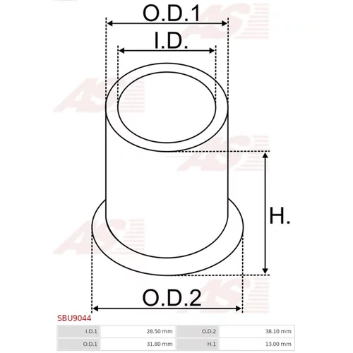 Puzdro, Hriadeľ štartéra SBU9044 /AS-PL/ - obr. 1