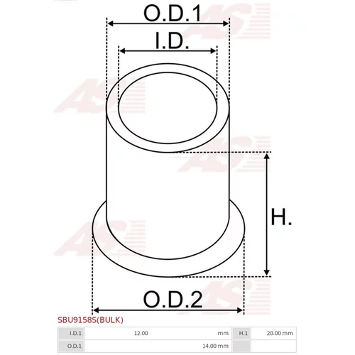 Puzdro, Hriadeľ štartéra AS-PL SBU9158S(BULK) - obr. 1